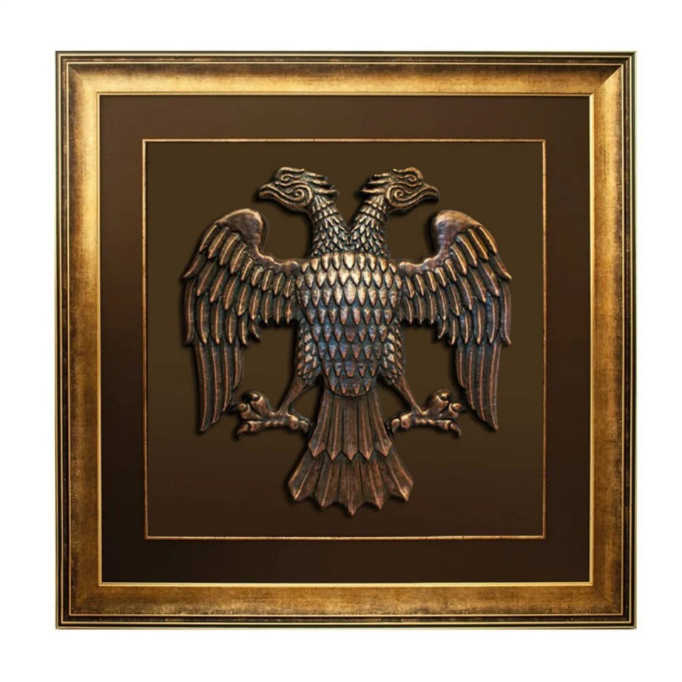 Çift Başlı Kartal – Selçuklu Dönemi Tablo (Gold Çerçeveli)