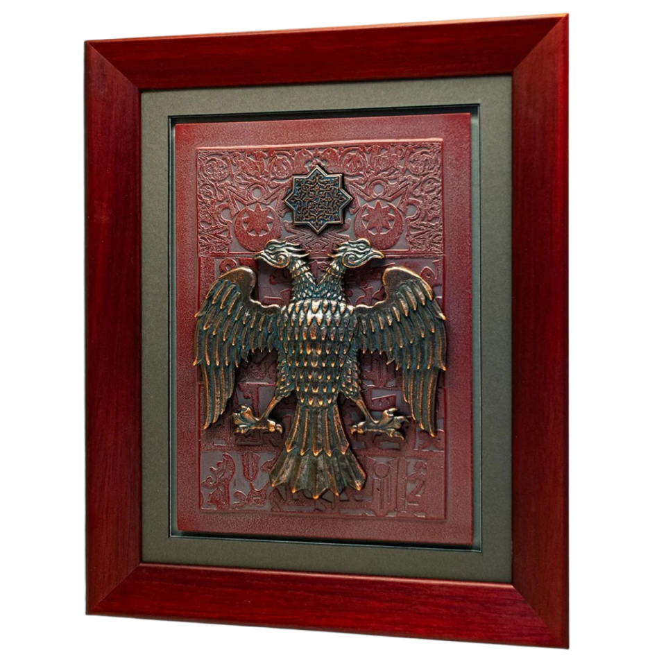 Çift Başlı Kartal Tablo (Antik Taş Efektli)