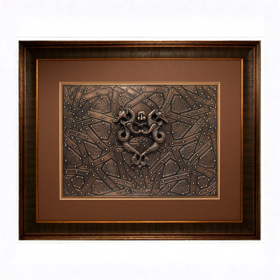 İkiz Ejder Tablo (Bronz Kaplama)