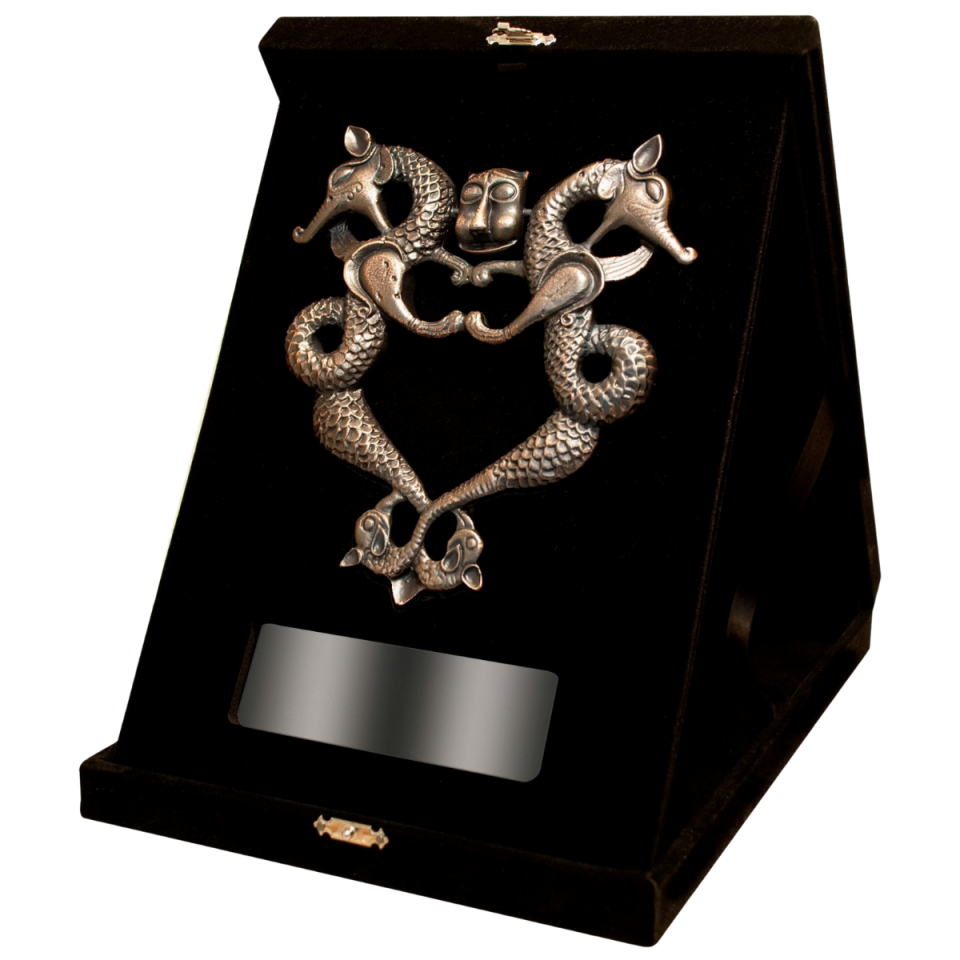 Selçuklu İkiz Ejder Kapı Tokmağı Plaket (Bronz Kaplama)