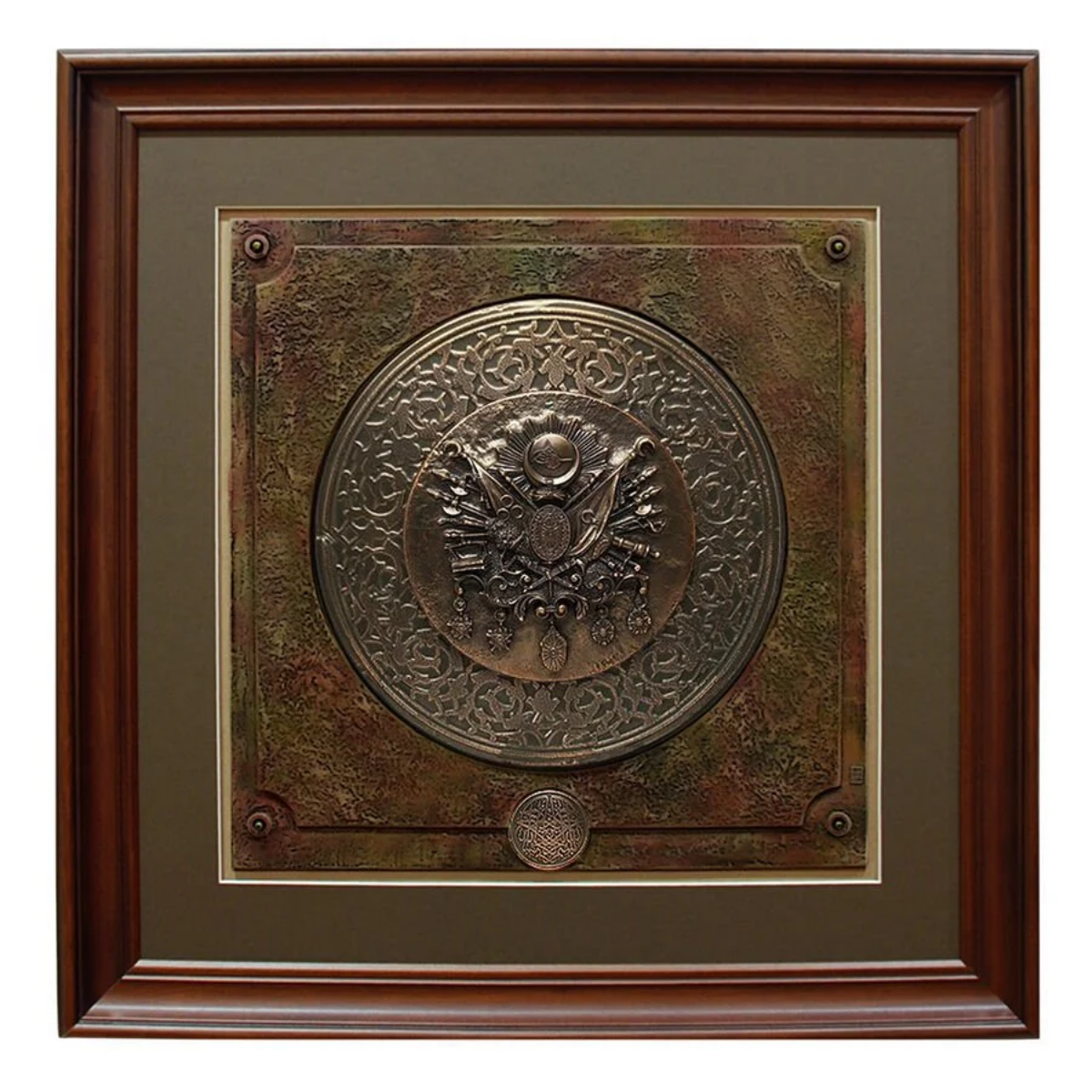 Osmanlı Devlet Arması Tablo (Bronz Kaplama)