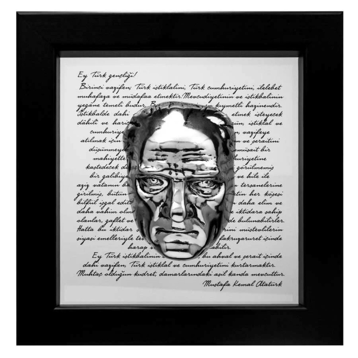 Ata Mask Tablo – Gençliğe Hitabe (Gümüş Kaplama)