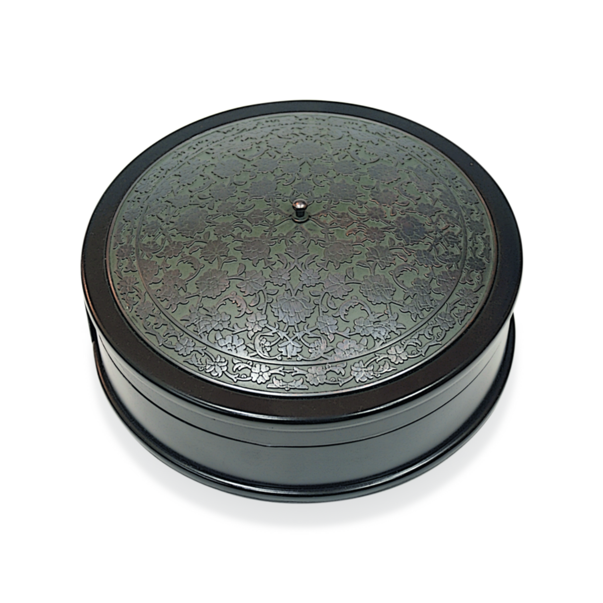 Tezhip Desenli Silindir Kutu (Bronz Kaplama)