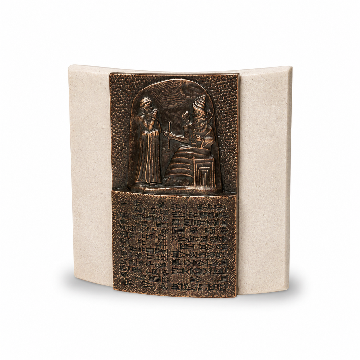 Hammurabi Beyaz Kumtaşı (Bronz Kaplama)
