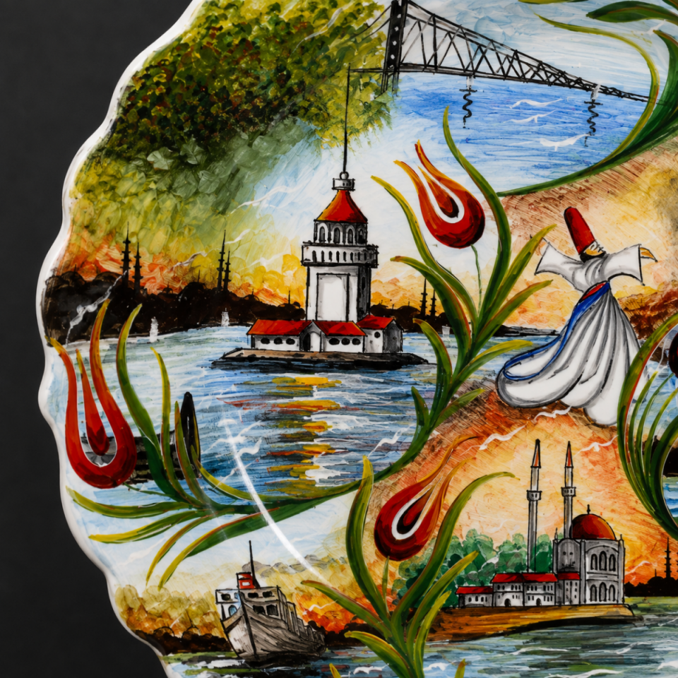 İstanbul Simgeleri Çini Tabak